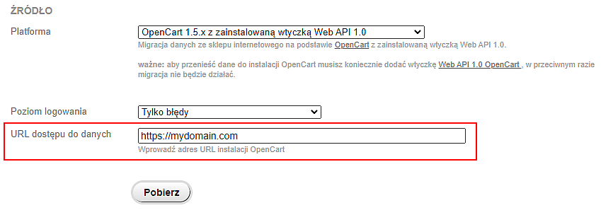 Instrukcja przejścia z OpenCart do Web-systems.pro