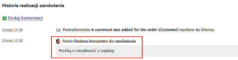 Obsługa zamówień w aplikacji Sklep