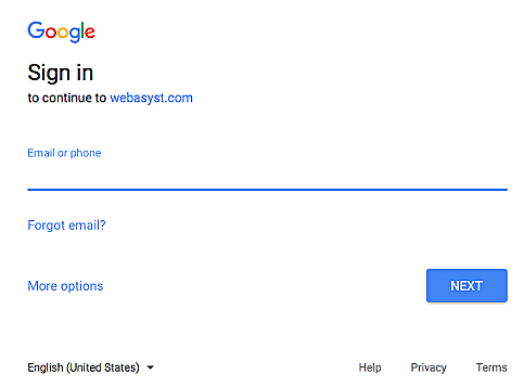 Przykład formularza logowania przy użyciu Google