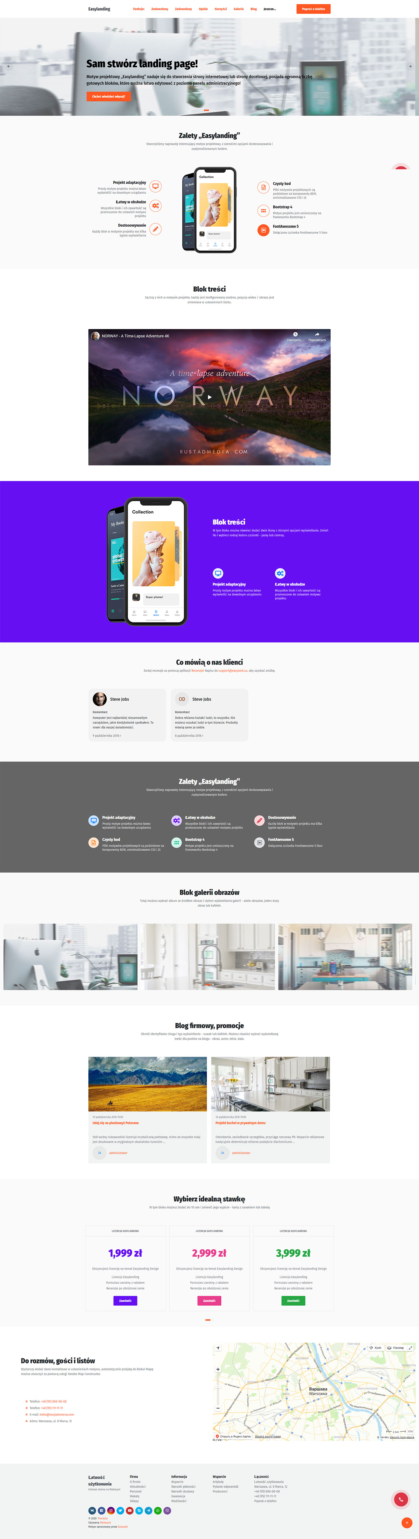 Strona główna motywu proektu 'Easylanding'