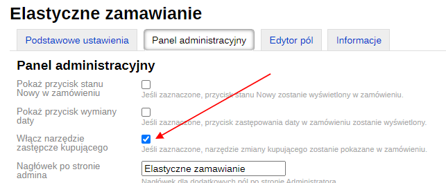 Elastyczne zamawianie (ustawienia)