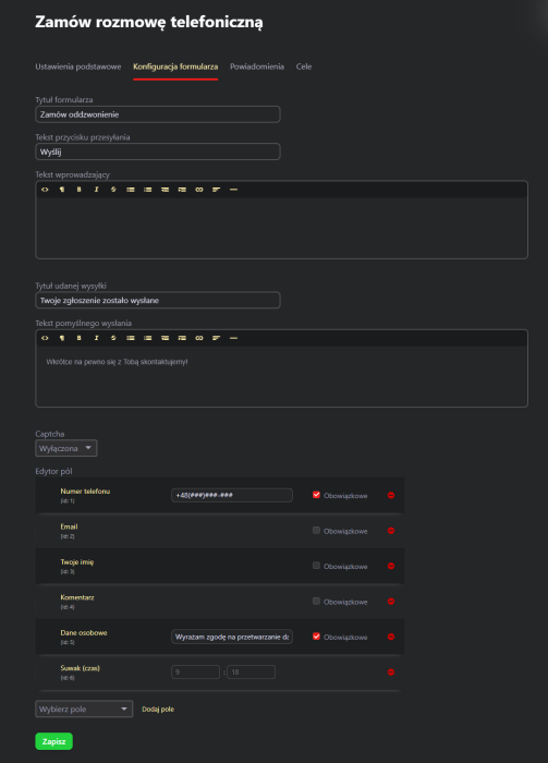 Zamów rozmowę telefoniczną