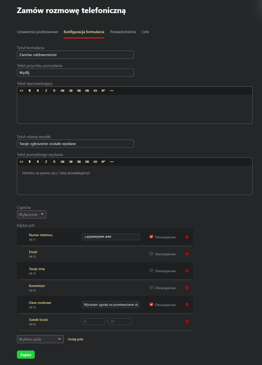 Zamów rozmowę telefoniczną