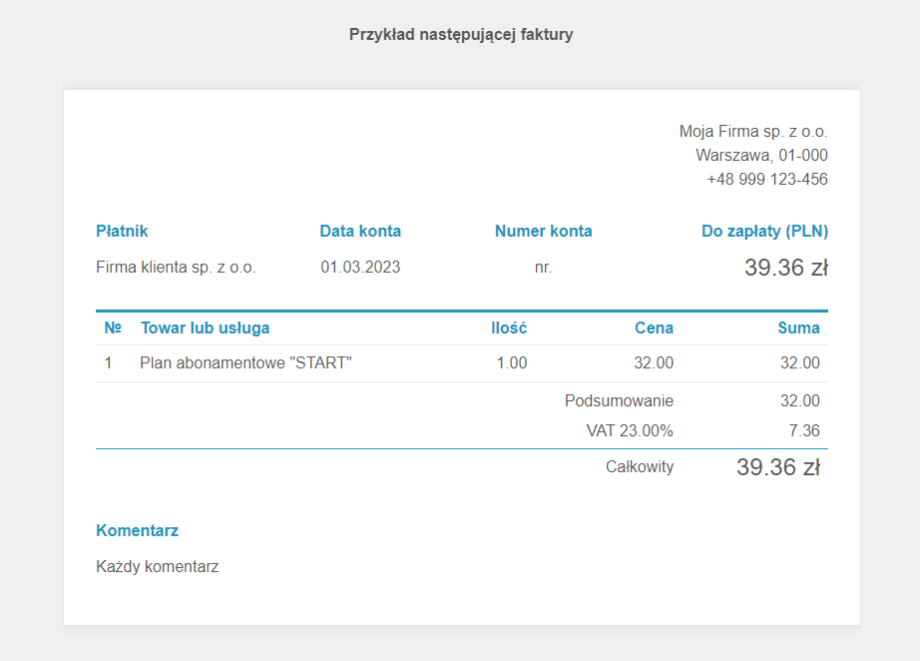 Faktury cykliczne Faktury cykliczne