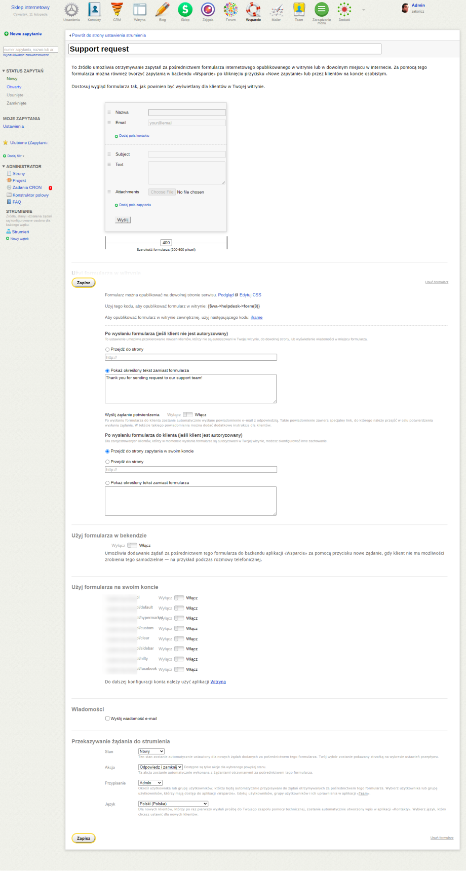 Wsparcie - ticket system help desk it