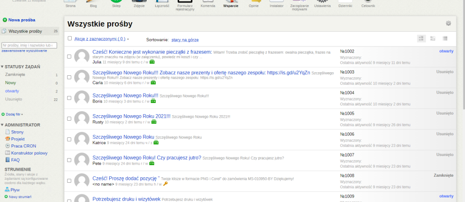 Wsparcie - ticket system help desk it