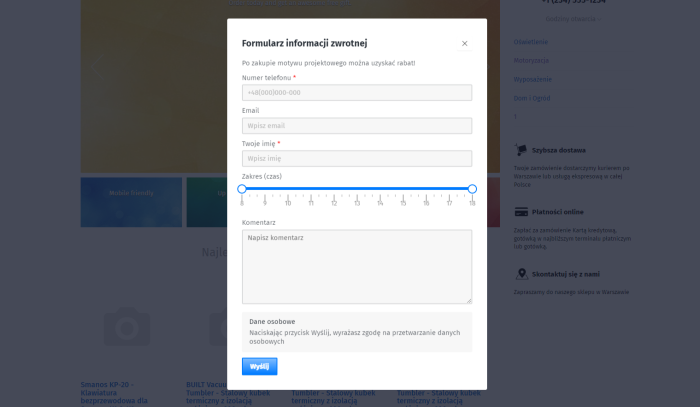 Formularz informacji zwrotnej