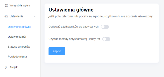 Formularz informacji zwrotnej