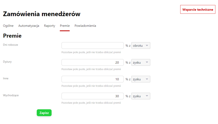 Zamówienia menedżerów Zamówienia menedżerów