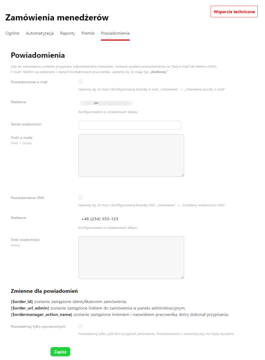 Zamówienia menedżerów