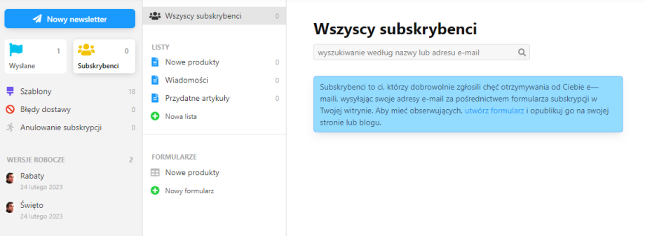 Autosubskrypcja przy rejestracji Autosubskrypcja przy rejestracji