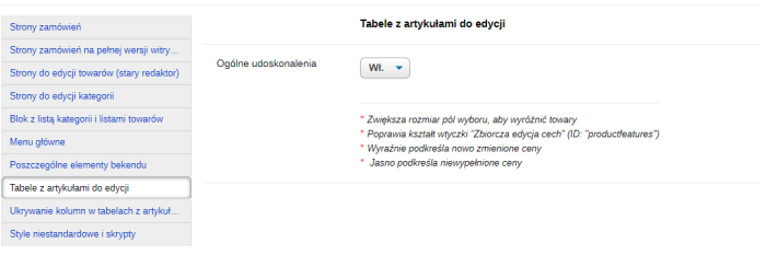 Udoskonalenia interfejsu bekend (UI 1.3)