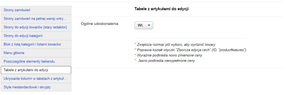 Udoskonalenia interfejsu bekend (UI 1.3) Udoskonalenia interfejsu bekend (UI 1.3)