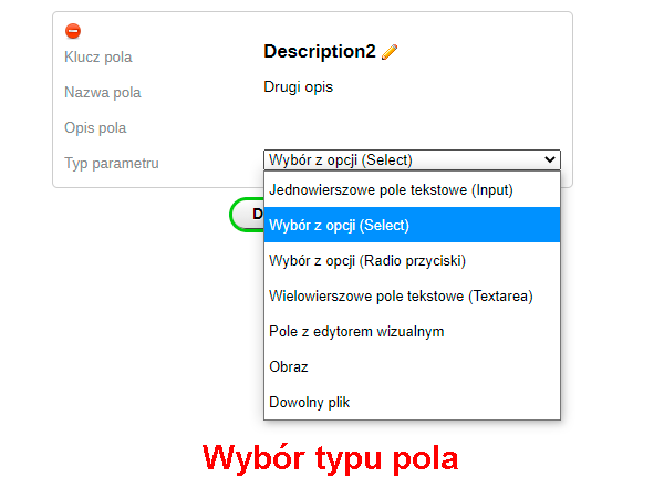 Zarządzanie dodatkowymi parametrami (sklep) Zarządzanie dodatkowymi parametrami (sklep)