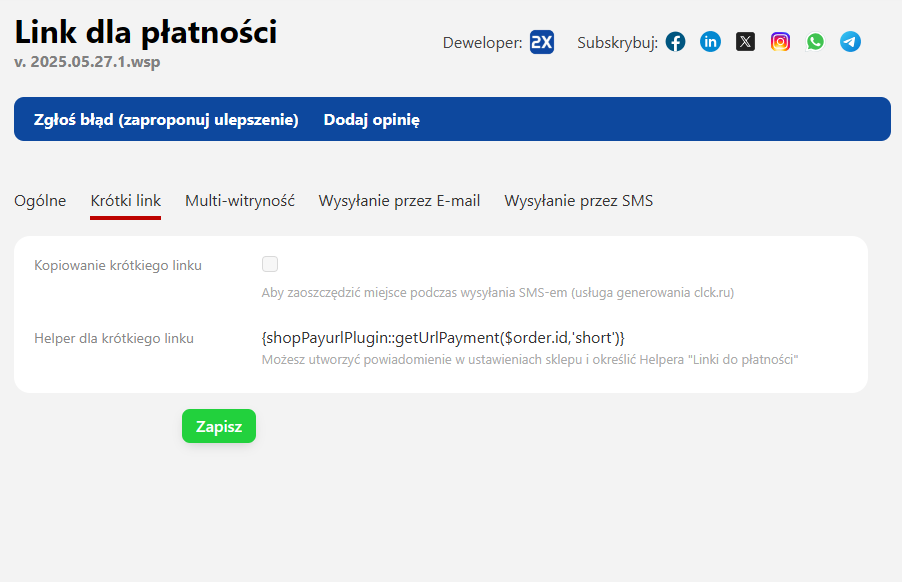 Link dla płatności Link dla płatności