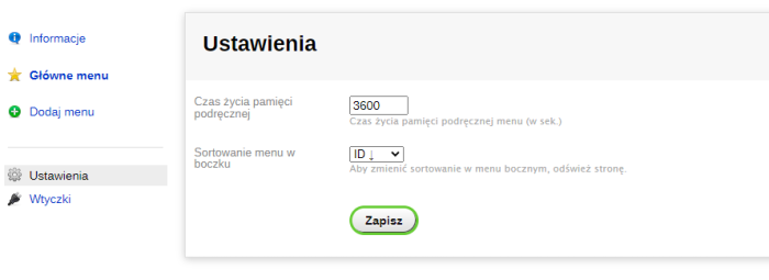 Zarządzanie menu
