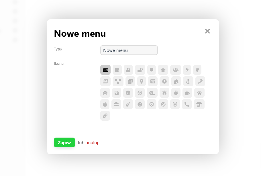 Zarządzanie menu Zarządzanie menu