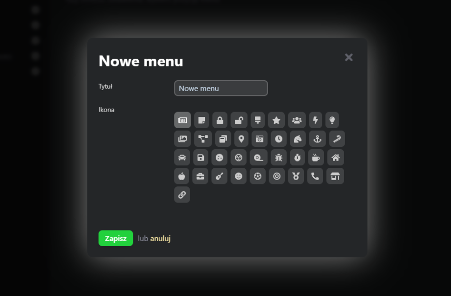 Zarządzanie menu Zarządzanie menu