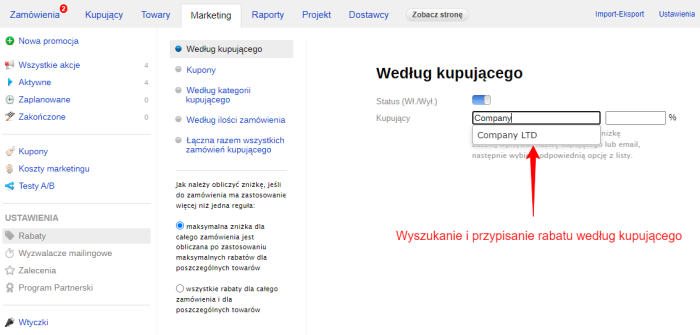 Osobisty rabat kupującego