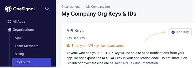 Keys & IDs (OneSignal)
