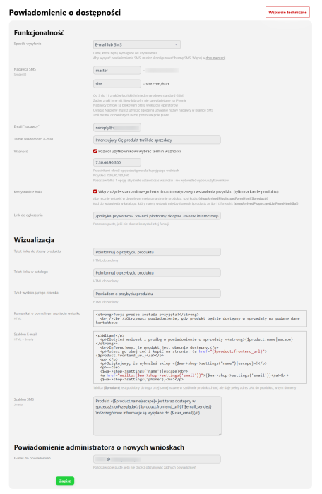 Powiadomienie o dostępności