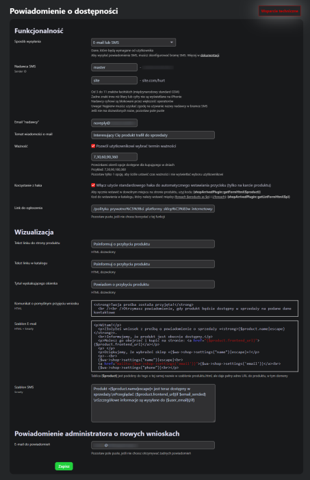 Powiadomienie o dostępności