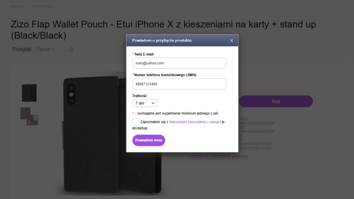 Powiadomienie o dostępności