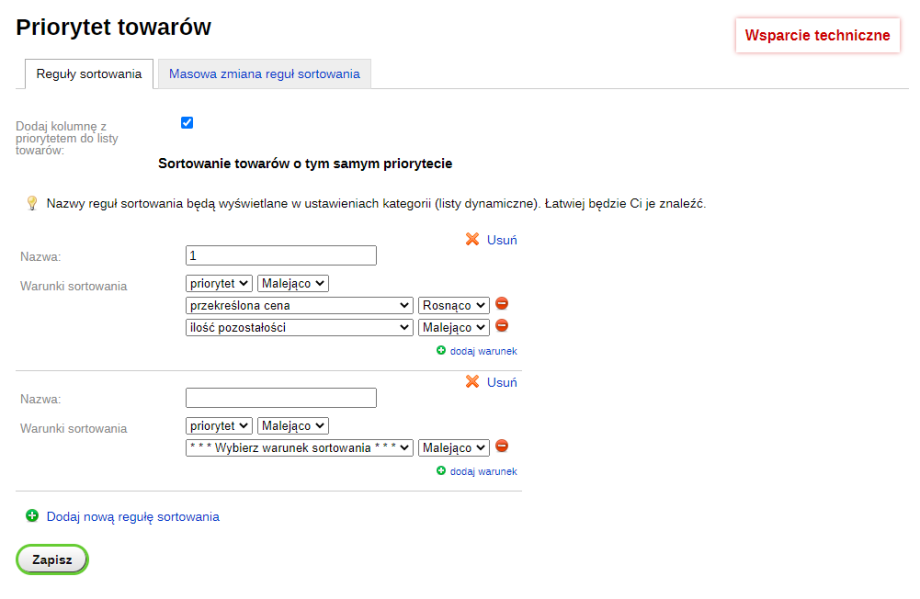 Priorytet towarów Priorytet towarów
