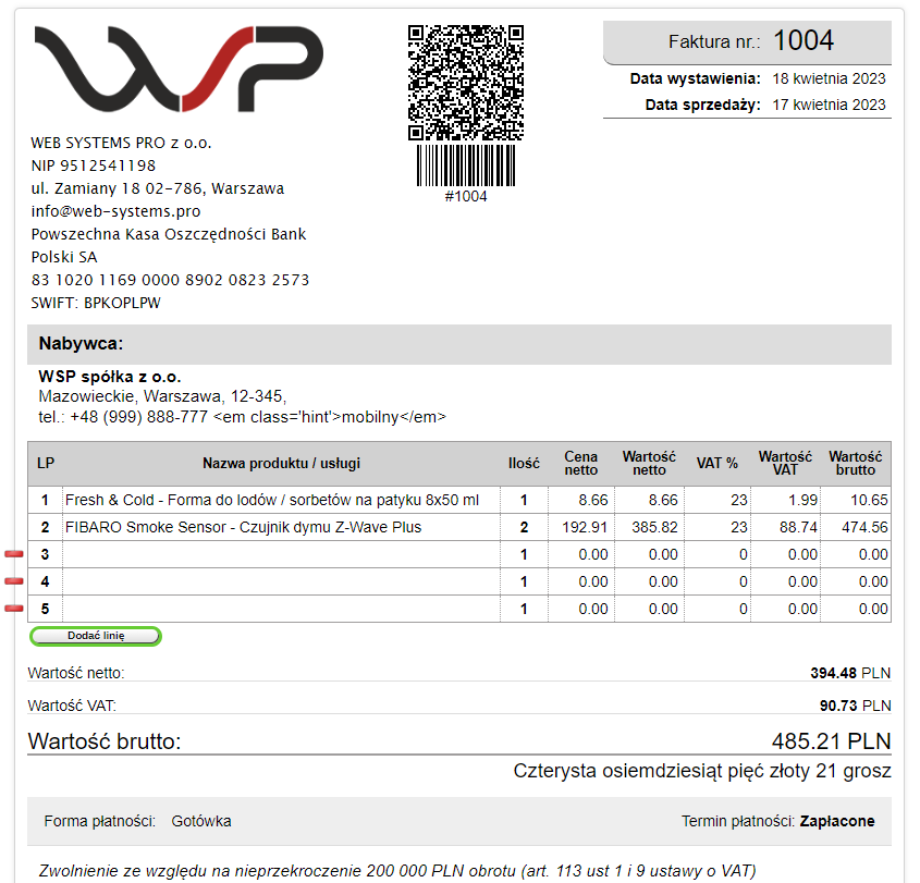 Łatwa faktura Łatwa faktura