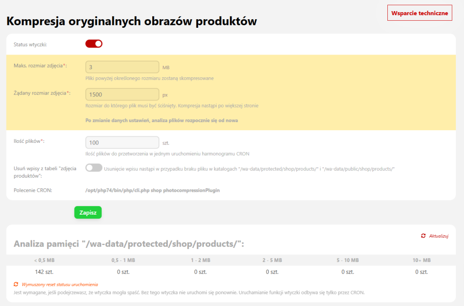 Kompresja oryginalnych obrazów produktów