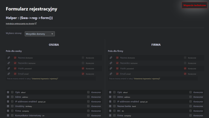 Formularz rejestracyjny