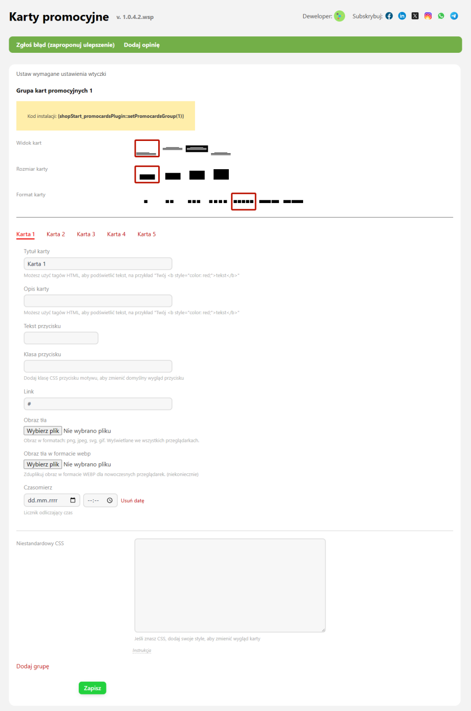 Karty promocyjne Karty promocyjne