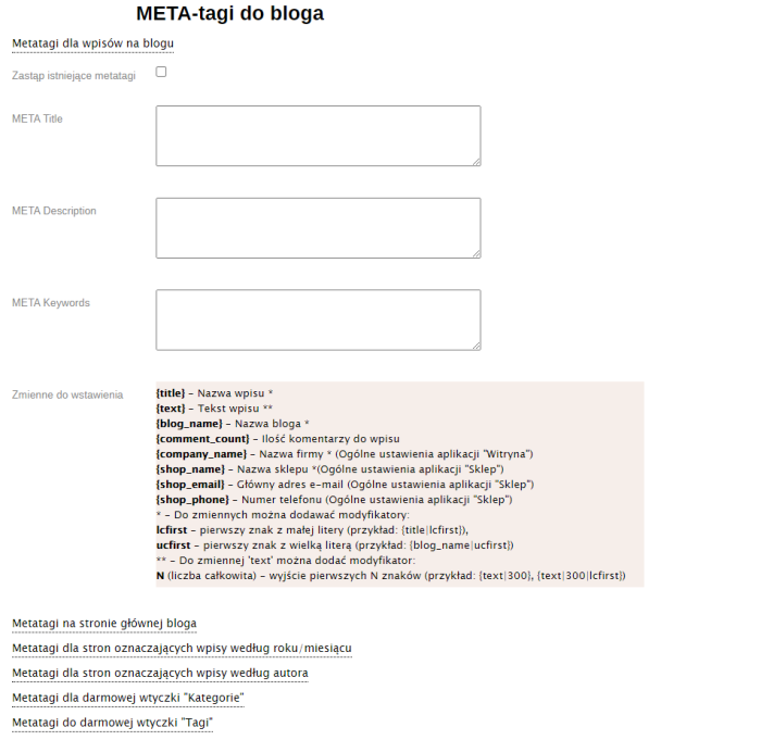 META-tagi do bloga