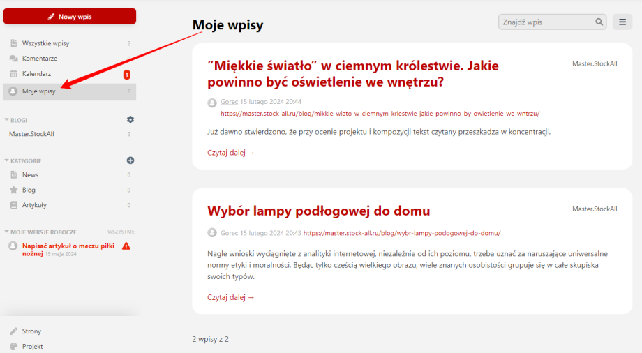 Moje wpisy