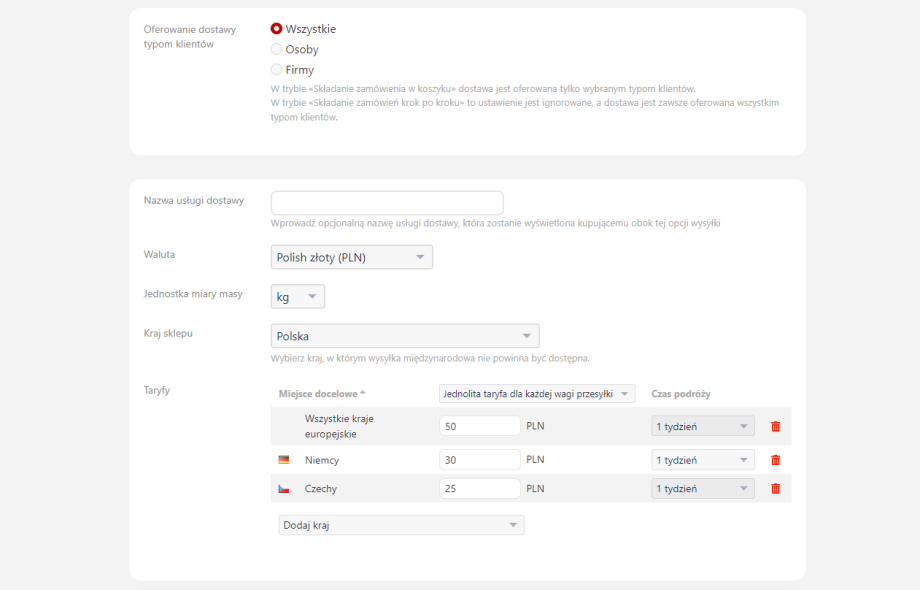 Dostawa międzynarodowa Dostawa międzynarodowa