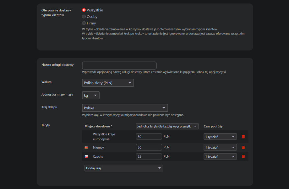 Dostawa międzynarodowa Dostawa międzynarodowa