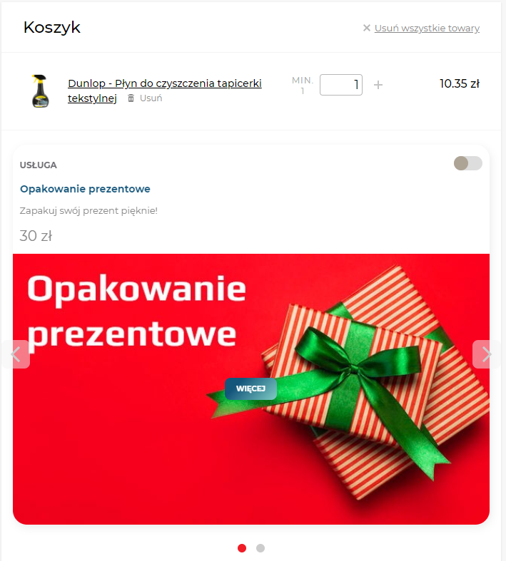 Dodatkowa sprzedaż w koszyku