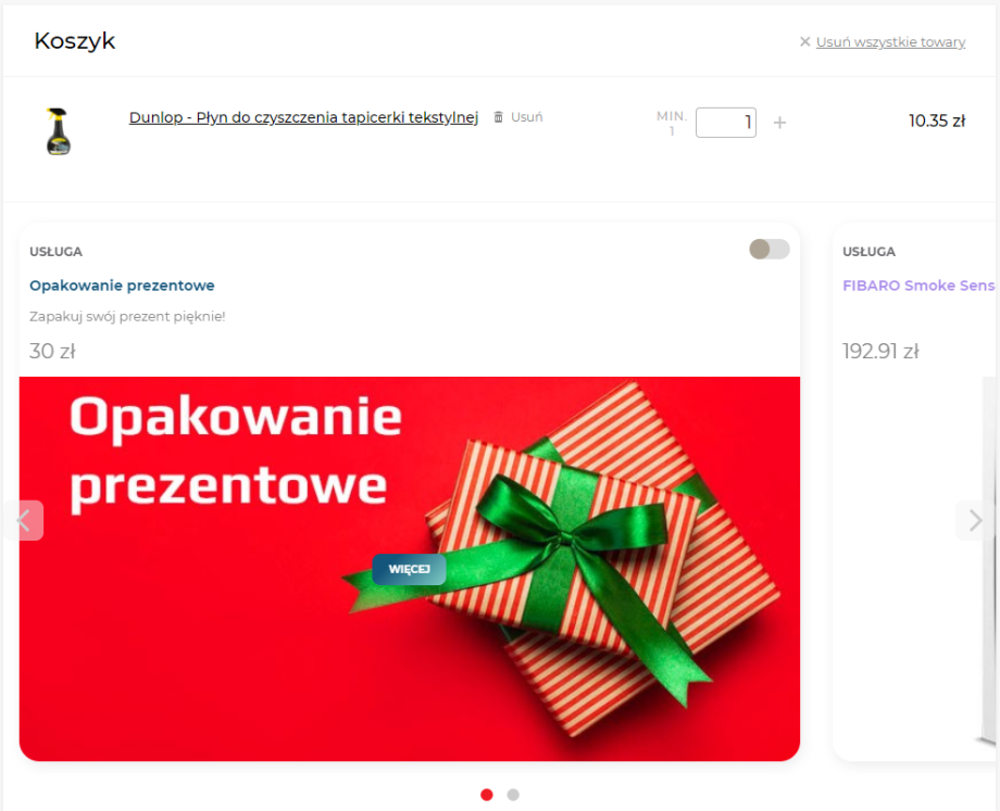 Dodatkowa sprzedaż w koszyku Dodatkowa sprzedaż w koszyku