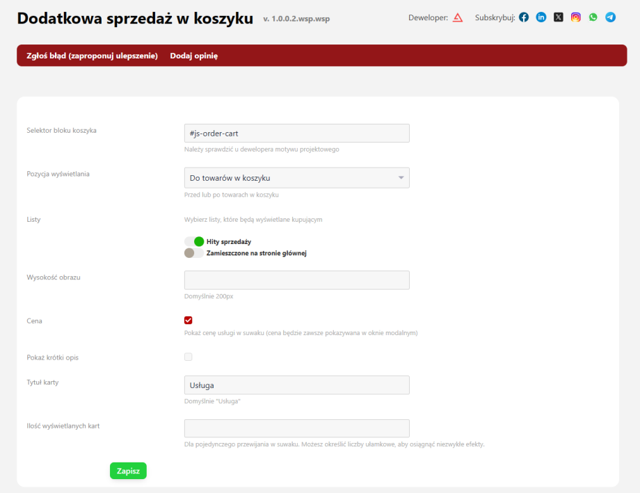 Dodatkowa sprzedaż w koszyku Dodatkowa sprzedaż w koszyku