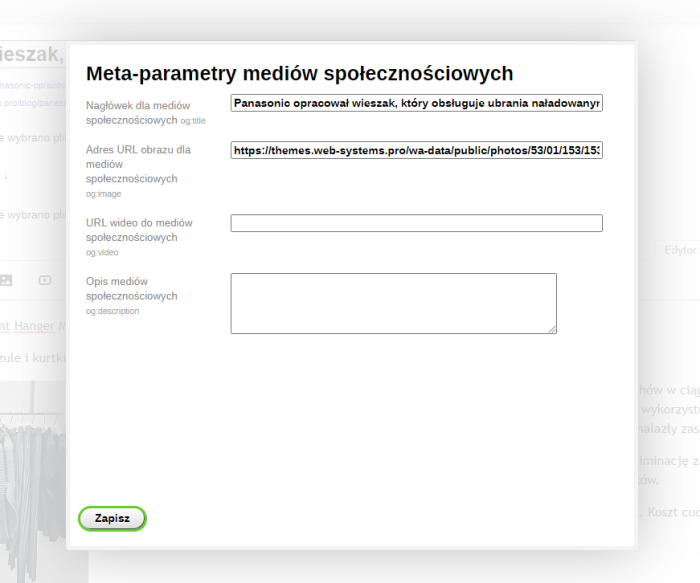 Meta-parametry mediów społecznościowych