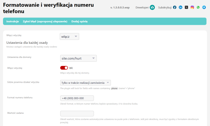 Formatowanie i weryfikacja numeru telefonu