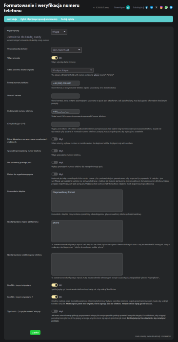 Formatowanie i weryfikacja numeru telefonu
