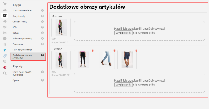 Dodatkowe obrazy artykułów