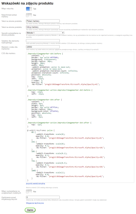 Wskazówki na zdjęciu produktu