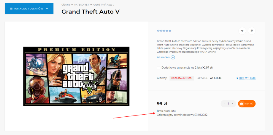 Oczekiwana data przybycia Oczekiwana data przybycia