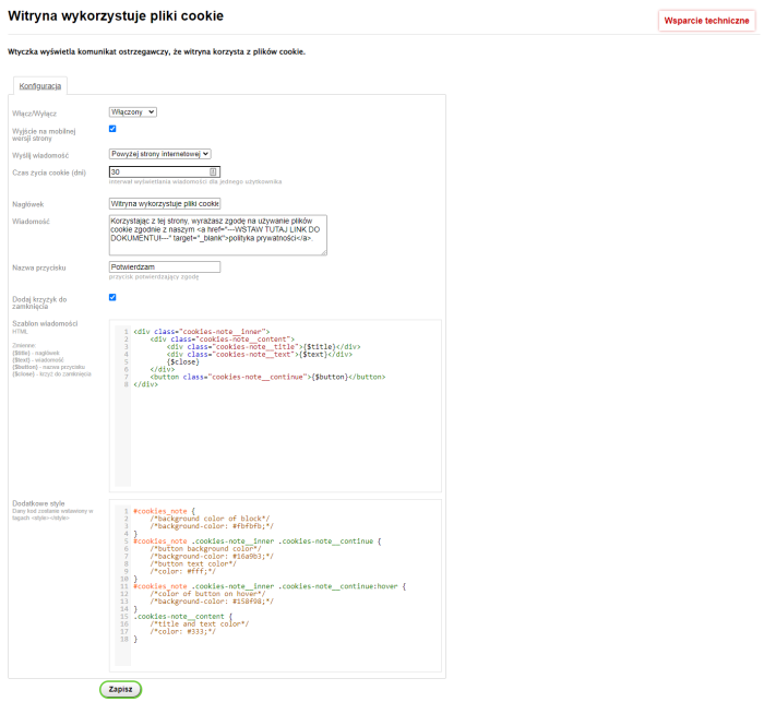 Witryna wykorzystuje pliki cookie