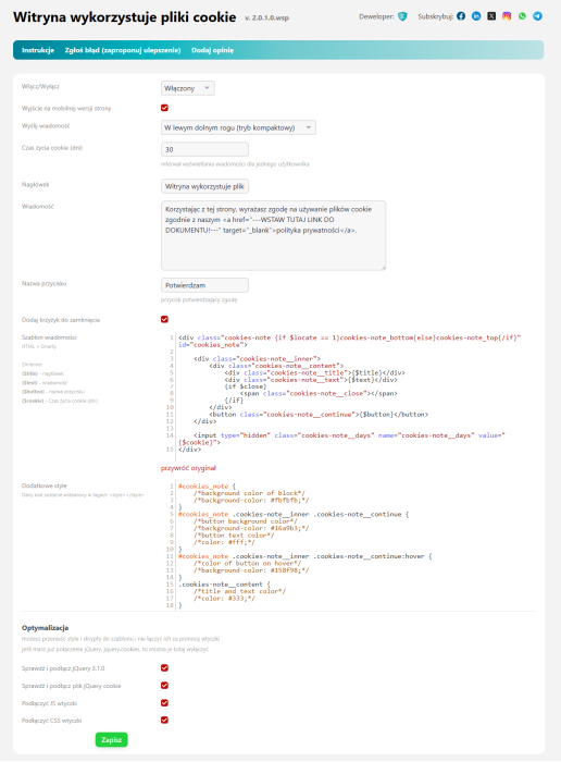 Witryna wykorzystuje pliki cookie