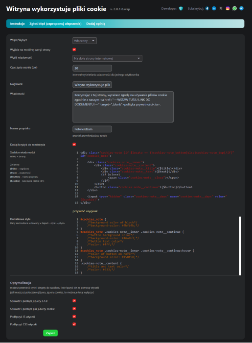Witryna wykorzystuje pliki cookie