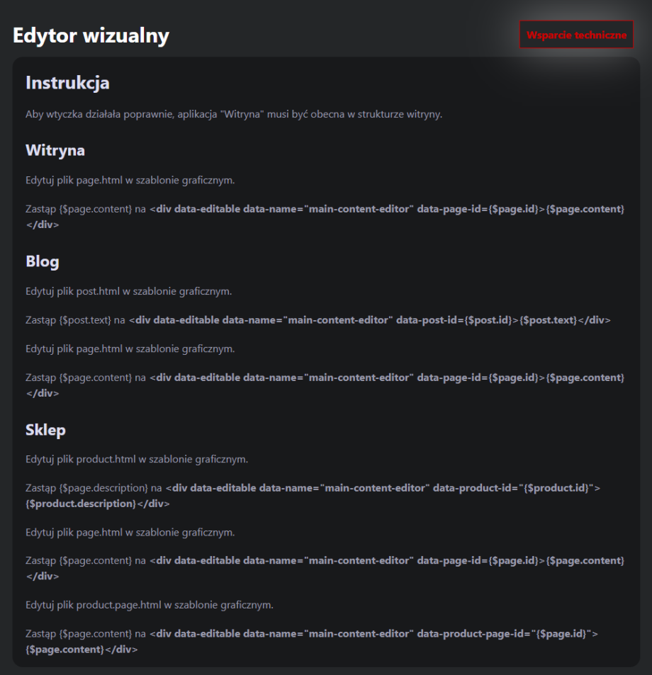 Edytor wizualny Edytor wizualny