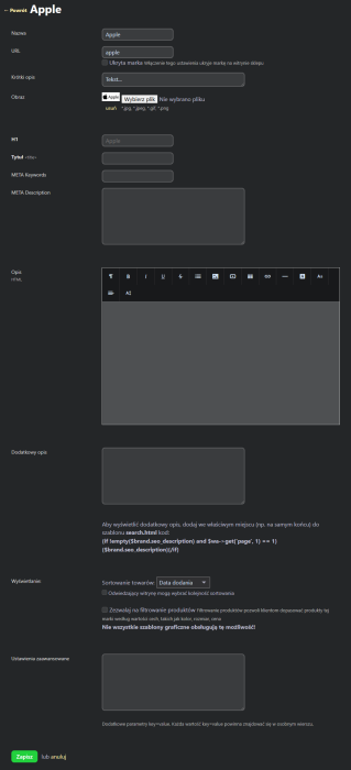 Marki ze zdjęciami i opisami